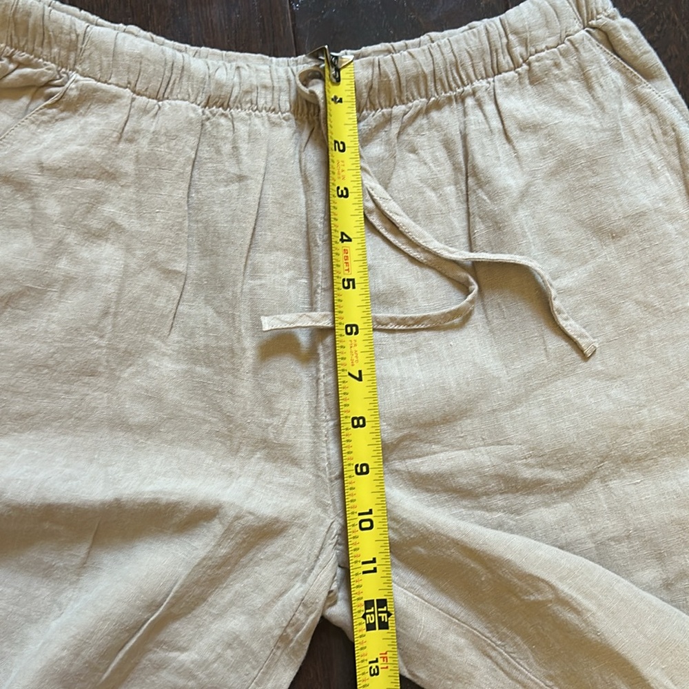 NWOT Caslon Drawstring Wide Leg Linen Cargo Pull On Pants W/ Pockets Tan Size S - Picture 3 of 11